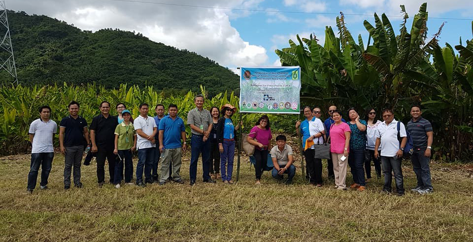 Consultative meeting participants during the field visit at the project site of the UPLB-IPB abaca hybrid located at Tranca, Bay, Laguna