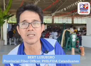 Kinumpirma ni Roberto Lusuergo, Provincial Fiber Officer ng PhilFIDA Catanduanes na marami pang Abaca Spindle Stripping Machines ang inaasahang ipagkakaloob ng kanilang opisina sa ilalim ng Hibla Farming Program sa mga abaca association sa probinsya.